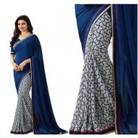 Banita Blue Printed Women Sarees