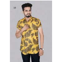Classy Yellow Cotton Men Shirts