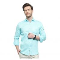 Urbane Graceful Blue Cotton Men Shirts