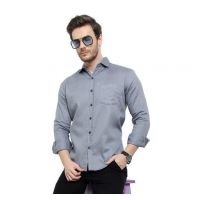 Urbane Graceful Grey Cotton Men Shirts