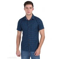 Stylish Trendy Blue Check Men Shirts 