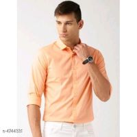 Elegant Orange Men Shirts