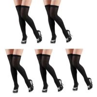 Black Thigh Long Stocking - Pack of 5