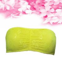 Cool Yellow Padded Back Floral Net Tube Bra