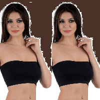 Pk 2 Black Comfort Tube Bra