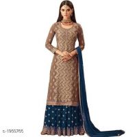 Tanya Gorgeous Faux Georgette Embroidered Women's Gown Sets 