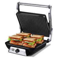 iBELL SM1201G Sandwich Maker, Electric, Floating Hinges, 4 Bread Big Size, Grill and Toast  (Silver, Black)