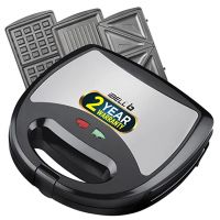iBELL SM301 Sandwich Maker 3 in 1, Detachable Plates for Toast, Waffle, Grill, 750W Toast  (Black)