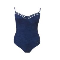 Triumph Blue Wired Cups Adjustable Straps One Piece Swimsuit