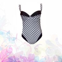 Classic Black Check Underwired One Piece Swimsuit