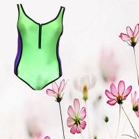 Classy Zipper Front Very Cute One Piece Swimsuit