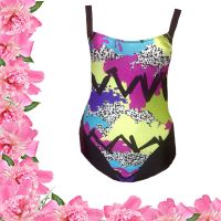 Elegant Black Printed One Piece Swimsuit