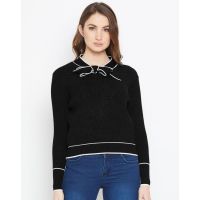 Jia Trendy Black Wool Women's Sweaters