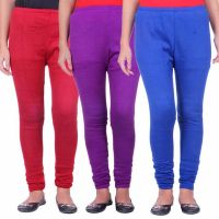 Multi Women Woolen Leggings Pk 3 