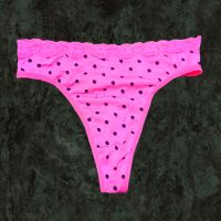 Gilligan & Omalley Pink Polka Dot Lace Thong