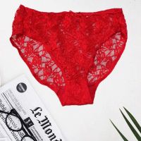 Hot Red Floral Front Bow Panty