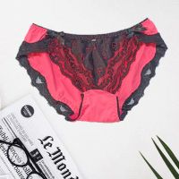 Black Floral Lace Women Panty