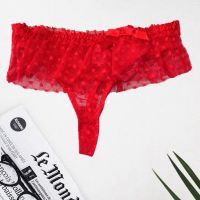 Dollhouse Red Lace Front Bow Thong