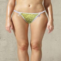 Yellow Floral Lace G-String Thong