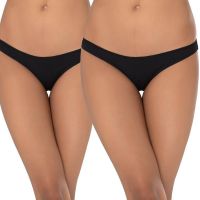 Pk 2 Black Comfort Women Tanga Thong