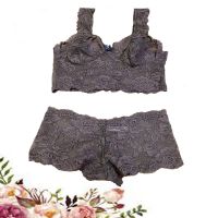 Seamless Women Floral Lace Sport Bra & Boyshort