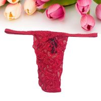 Splash Hot Red Floral Transparent String Thong