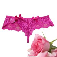 40% Off On Sexy Floral Lace Front Bow Thong