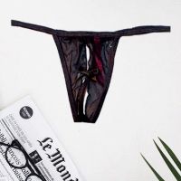 Classy Black Front Open Bow T-String Thong