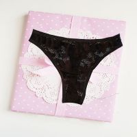 Donella Black Floral Net Tanga Thong