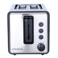 Croma 870-Watt 2 Slice Toaster (CRSKAG001sTSSS, Stainless Steel) 870 W Pop Up Toaster  (Silver)