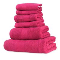 Cotton Bath, Hand & Face Towel Set  (Pack of 6, Pink)
