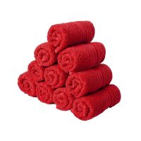 Cotton Face Towel (Pack of 10, Red)