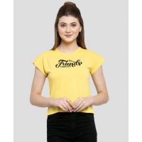 Classic Yellow Printed Women Tshirts
