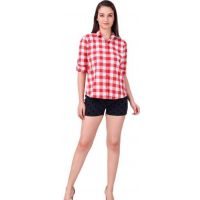 Comfy Red Check Women Shirts