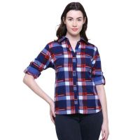 Pretty Graceful Blue Check Women Shirts