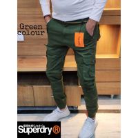 Trendy Cotton Green Strechable Cargo Pants
