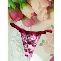 Trendy Strawberry Print Frilled Thong
