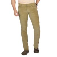 Khaki Comfort Fit Mid Rise Corduroy Trouser 