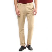 Beige Solid Chinos For Smart Look