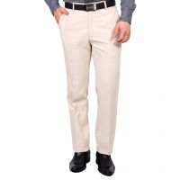 Seasons Beige Regular Fit Formal Flat Trouser