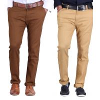 Seasons Regular Fit Formal Trousers - Combo of 2 For Men
