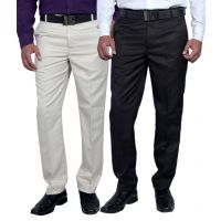 Seasons Multicolorcolour Slim Fit Combo Of 2 Pleated Trousers