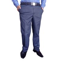Seasons 100 Percent Cotton Blue Formal Trouser