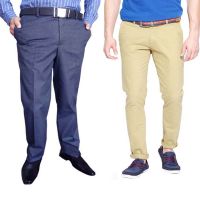 Multicoloured Regular Fit Trousers - Set of 2