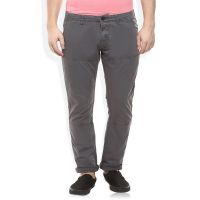 Grey Regular Fit Casuals Trouser