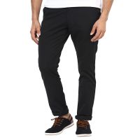 Black Slim Fit Casual Chinos For Men