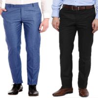 Regular Fit Formal Fit Trousers Pack Of 2