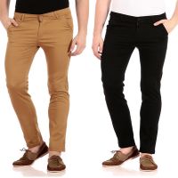 Slim Fit Casual Trouser Pack Of 2