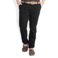 Black Slim Flat Trouser For Smart Men