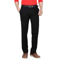 Seasons Black Regular Fit Casual Trouser
